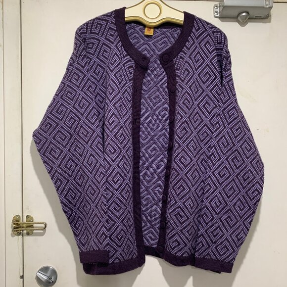 VINTAGE ALPACA KNIT PATTERN SWEATER CARDIGANS SIZE XXL - Picture 3 of 12